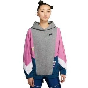 NIKE Women's Sportswear Icon Clash Colorblock Pullover Hoodie Size Small